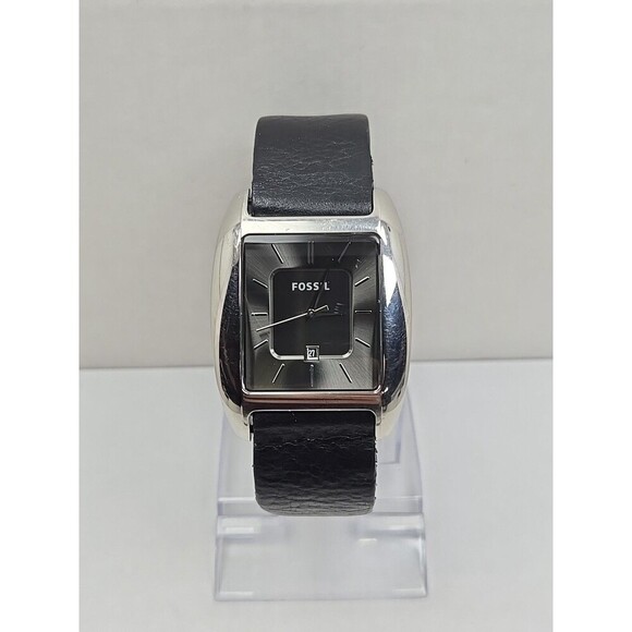 Fossil Other - Fossil Arkitekt FS4510 Mens Tonneau Leather Date Watch New Battery 5ATM 50M